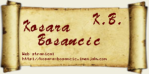 Kosara Bosančić vizit kartica